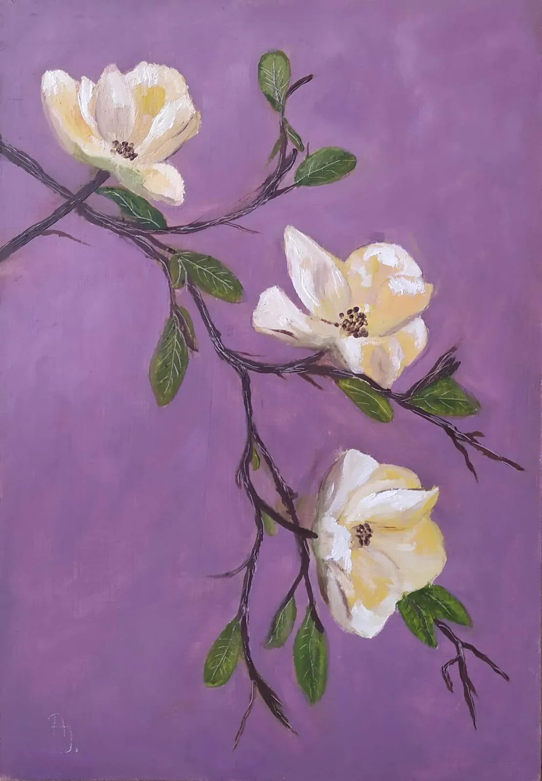 Festmény 65 - Virágzó barackfa ág - 2