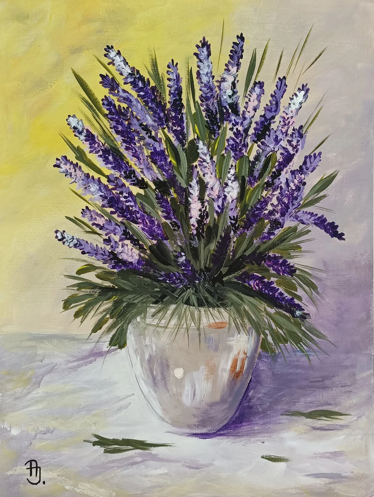 Festmény 81 - Levendula cserépben - 2